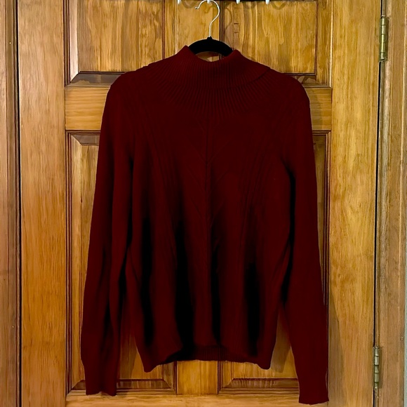 Evolution maroon cable knit cowl neck sweater size Medium - Picture 1 of 5